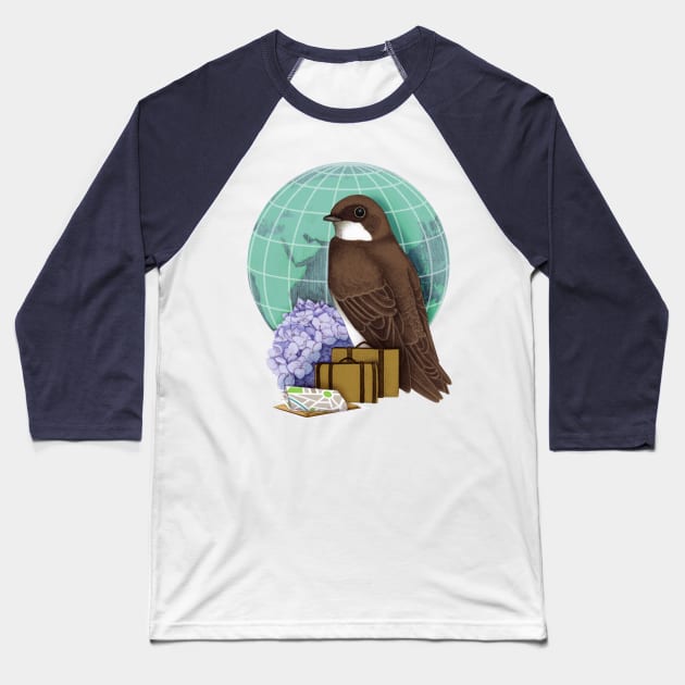 Little World Traveller Baseball T-Shirt by Kris Efe